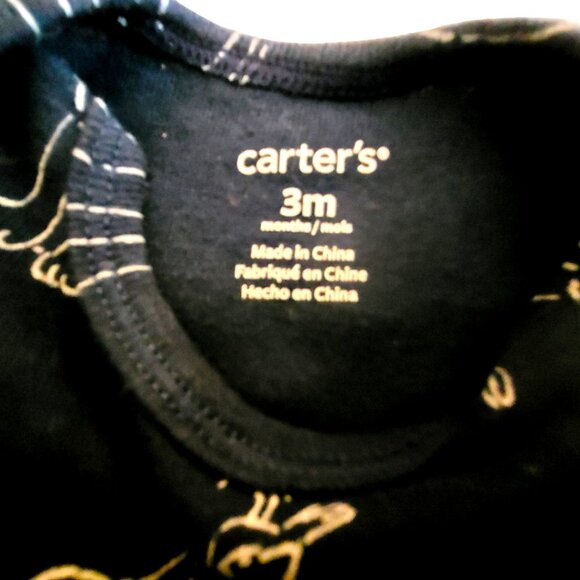 Carter's Boys 1-Pc Short Sleeve Knit Bodysuits 3M Pullover Snap Crotch Set of 4 - Picture 5 of 16